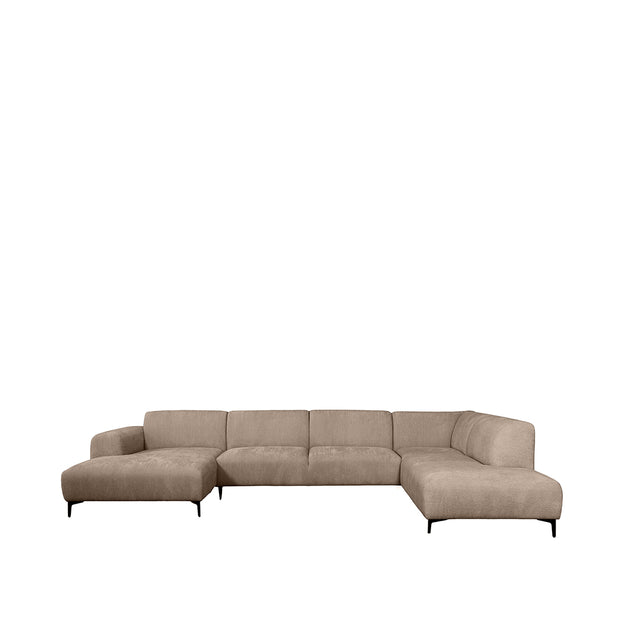 LABEL51 Banken Merido - Taupe Raven | Zwart Metaal - Velvet - U-Bank Rechts