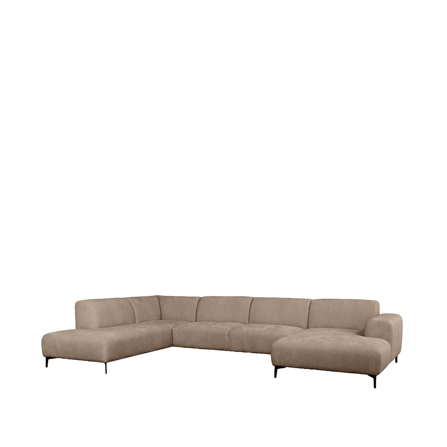 LABEL51 Banken Merido - Taupe Raven | Zwart Metaal - Velvet - U-Bank Links