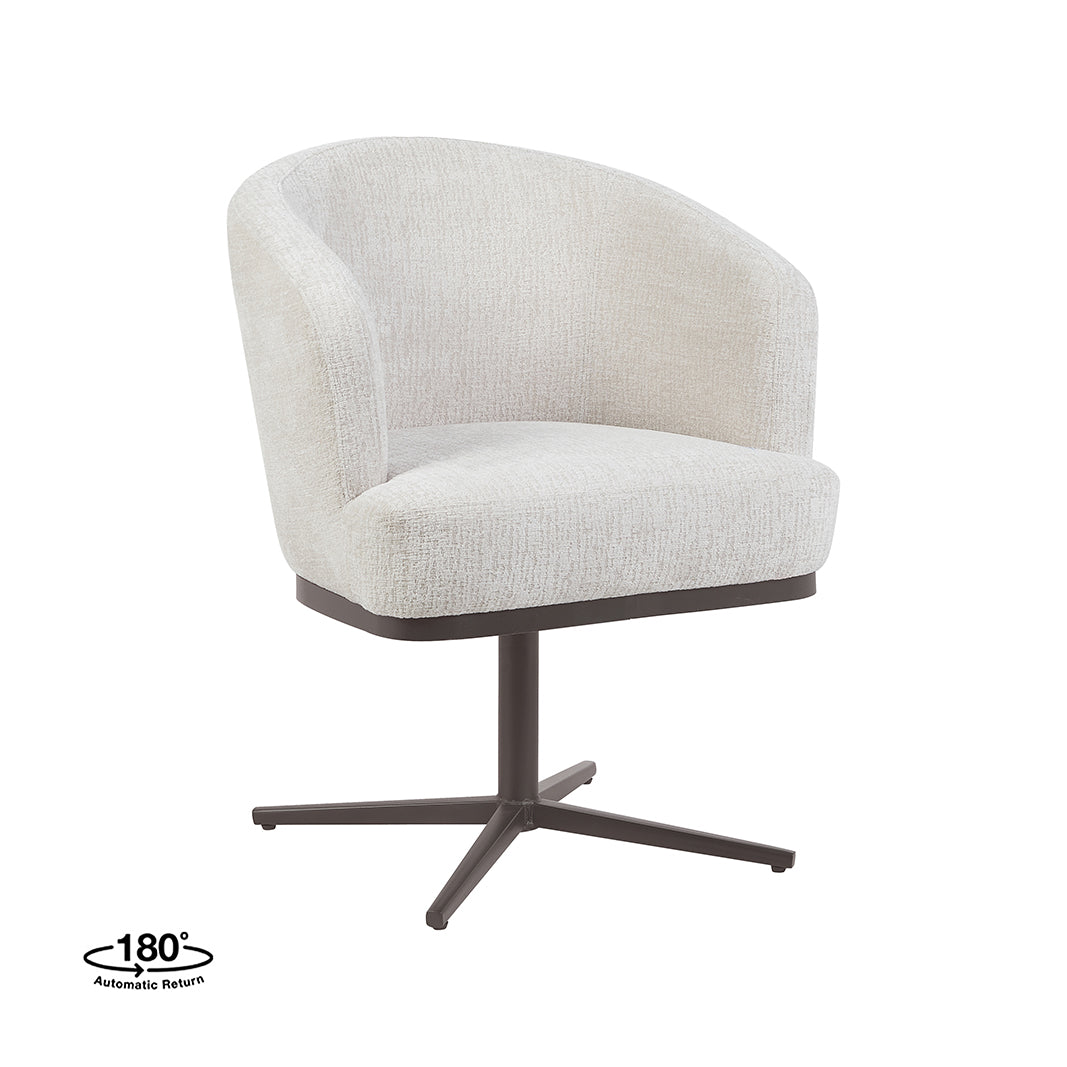 LABEL51 Eetkamerstoelen Cannes - Naturel - Geweven - Brons Metalen Frame