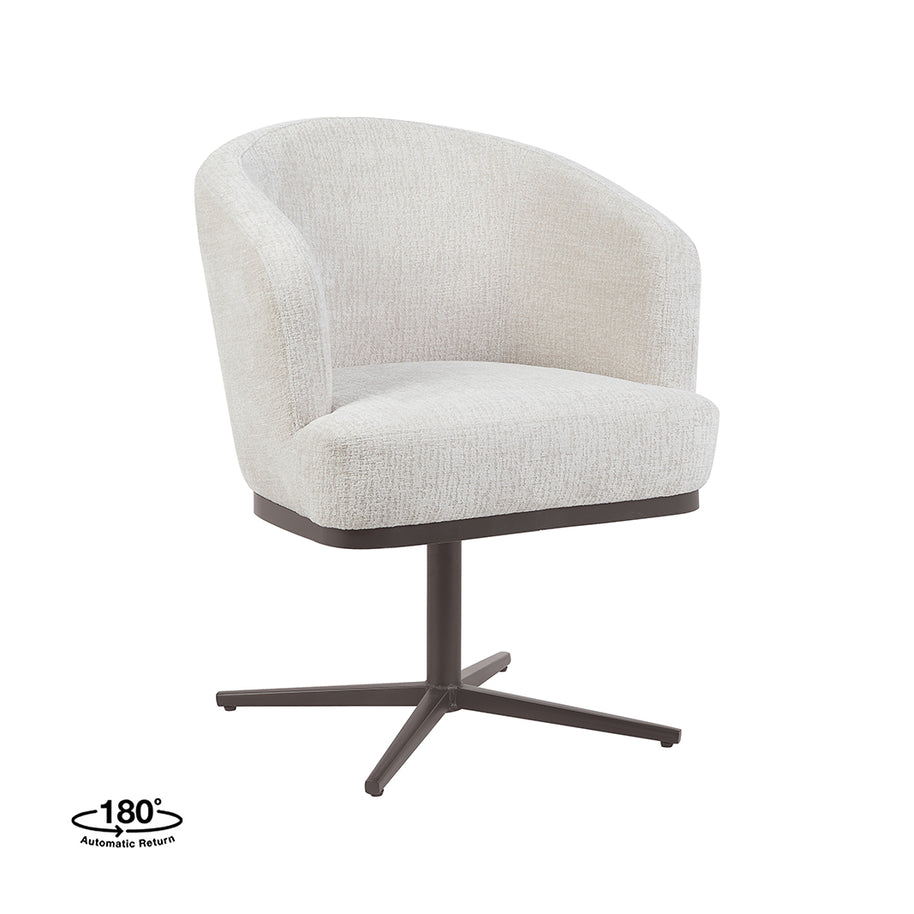 LABEL51 Eetkamerstoelen Cannes - Naturel - Geweven - Brons Metalen Frame