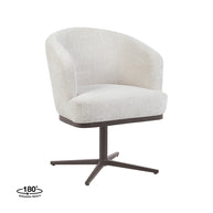 LABEL51 Eetkamerstoelen Cannes - Naturel - Geweven - Brons Metalen Frame