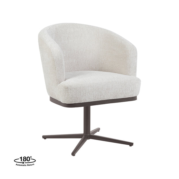LABEL51 Eetkamerstoelen Cannes - Naturel - Geweven - Brons Metalen Frame