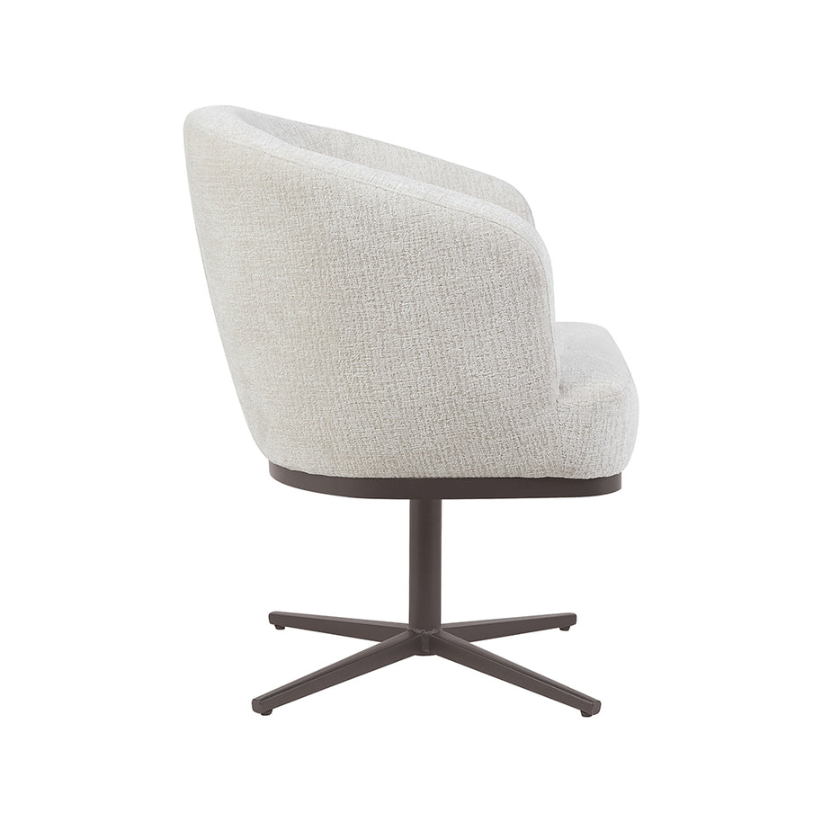 LABEL51 Eetkamerstoelen Cannes - Naturel - Geweven - Brons Metalen Frame