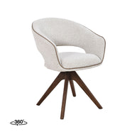 LABEL51 Eetkamerstoelen Osuma - Naturel - Geweven - Walnoot Houten Frame