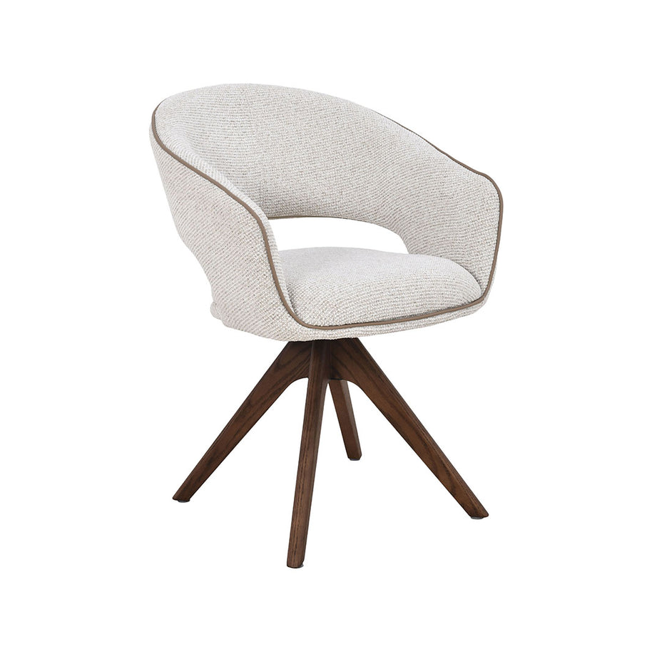 LABEL51 Eetkamerstoelen Osuma - Naturel - Geweven - Walnoot Houten Frame