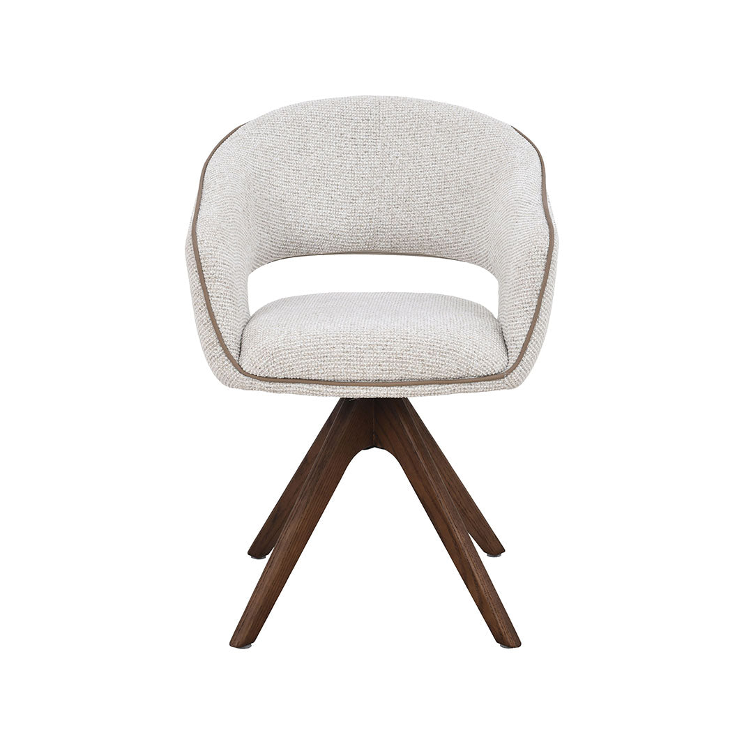 LABEL51 Eetkamerstoelen Osuma - Naturel - Geweven - Walnoot Houten Frame