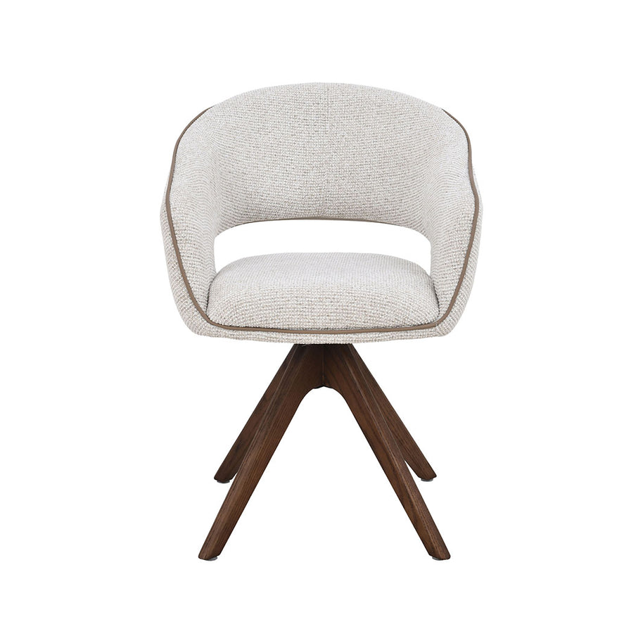 LABEL51 Eetkamerstoelen Osuma - Naturel - Geweven - Walnoot Houten Frame