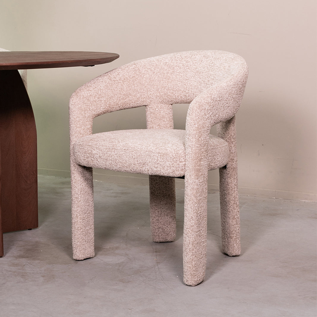 LABEL51 Eetkamerstoelen Takara - Beige - Geweven