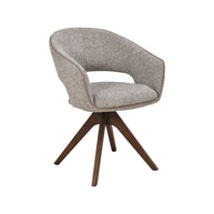LABEL51 Eetkamerstoelen Osuma - Beige - Geweven - Walnoot Houten Frame
