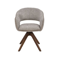 LABEL51 Eetkamerstoelen Osuma - Beige - Geweven - Walnoot Houten Frame
