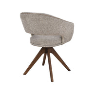 LABEL51 Eetkamerstoelen Osuma - Beige - Geweven - Walnoot Houten Frame