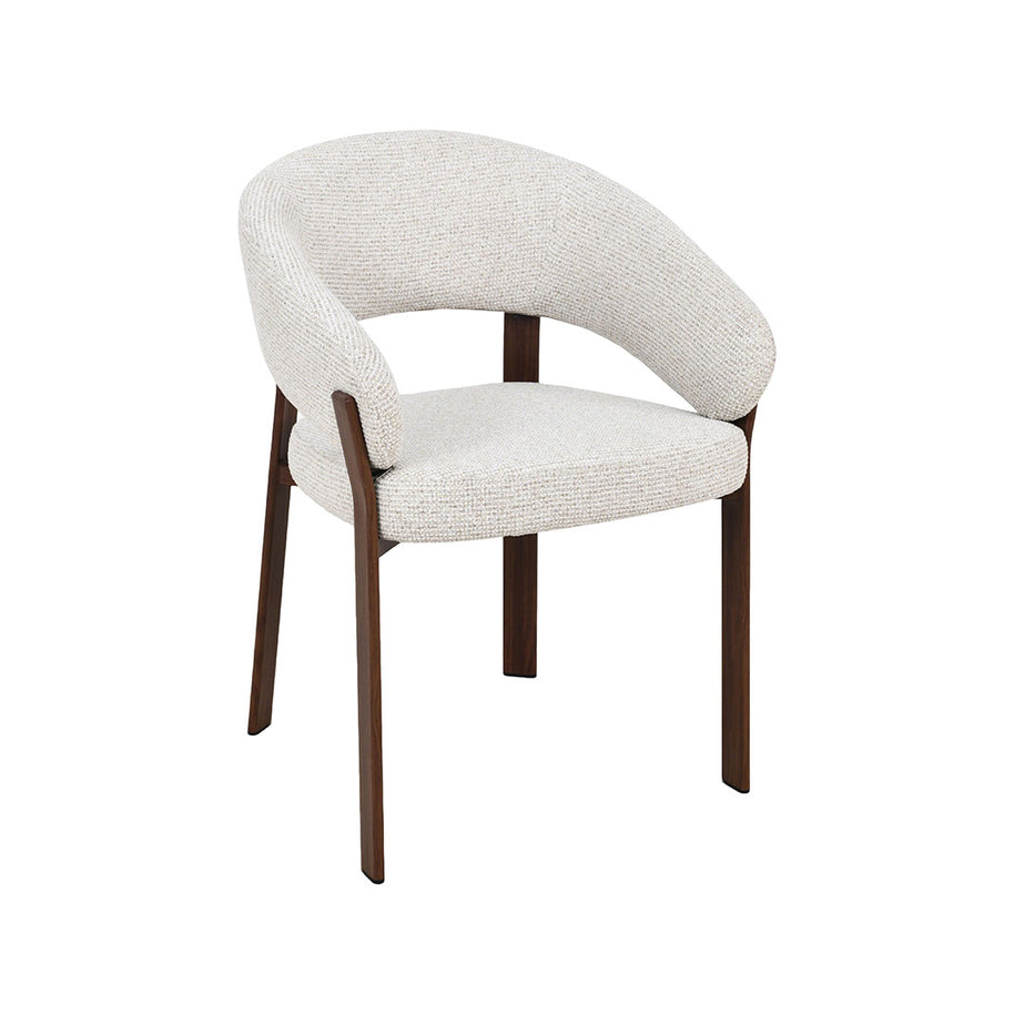 LABEL51 Eetkamerstoelen Sato - Naturel - Geweven - Walnoot Houten Frame