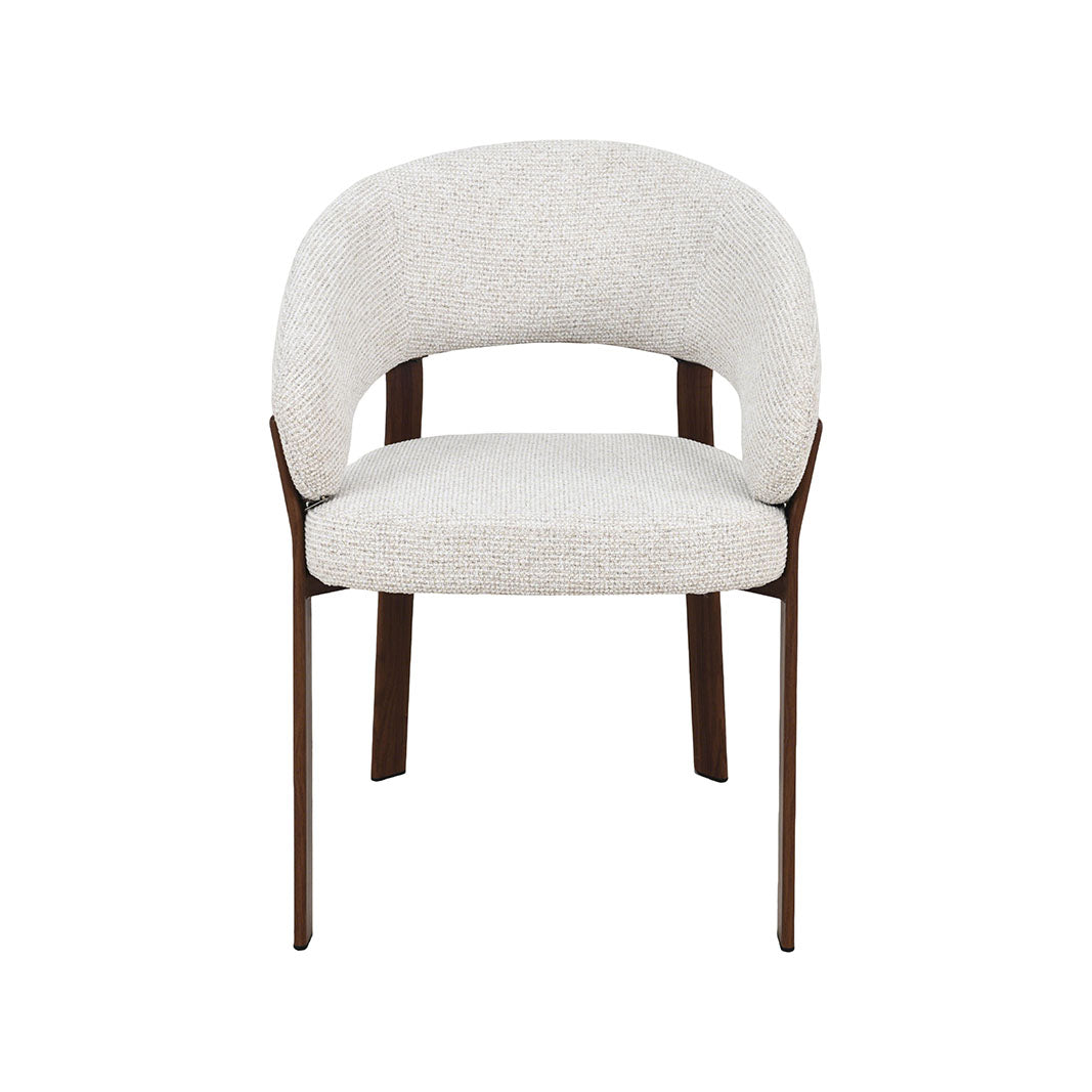 LABEL51 Eetkamerstoelen Sato - Naturel - Geweven - Walnoot Houten Frame