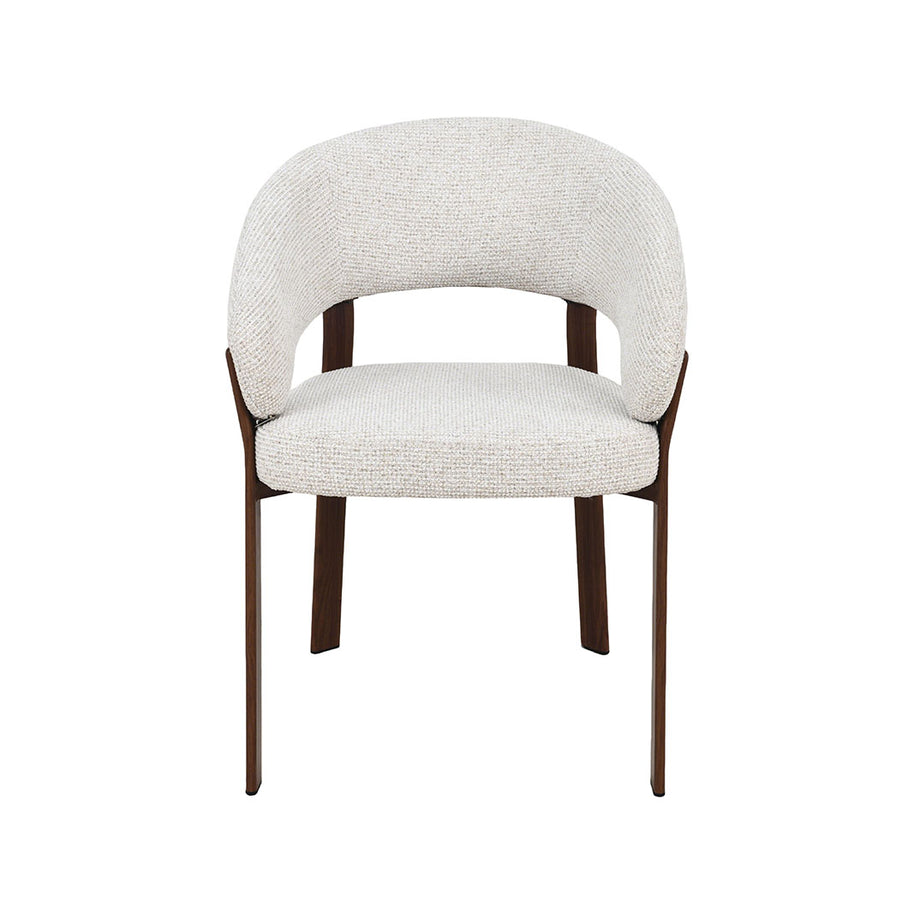 LABEL51 Eetkamerstoelen Sato - Naturel - Geweven - Walnoot Houten Frame