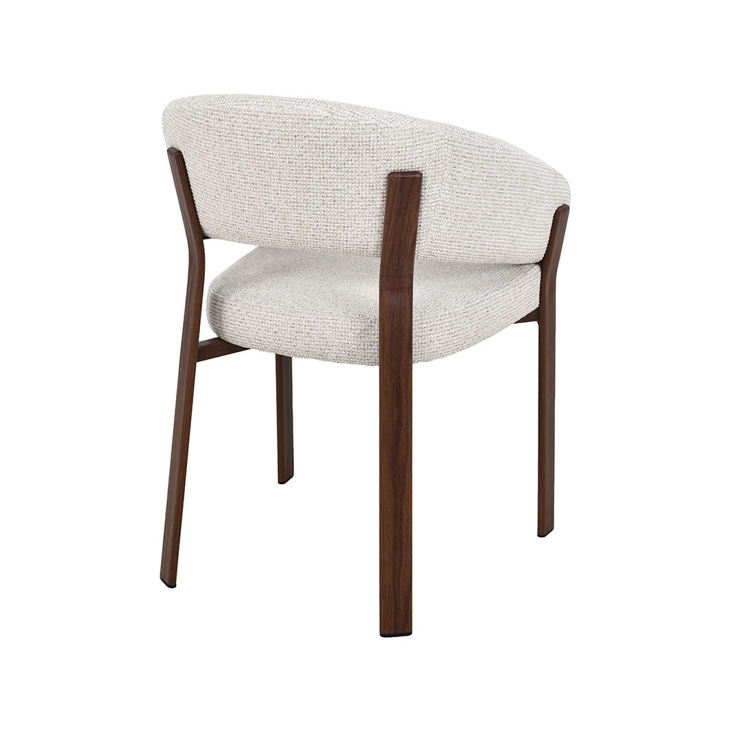 LABEL51 Eetkamerstoelen Sato - Naturel - Geweven - Walnoot Houten Frame