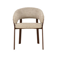 LABEL51 Eetkamerstoelen Sato - Beige - Geweven - Walnoot Houten Frame