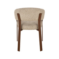 LABEL51 Eetkamerstoelen Sato - Beige - Geweven - Walnoot Houten Frame