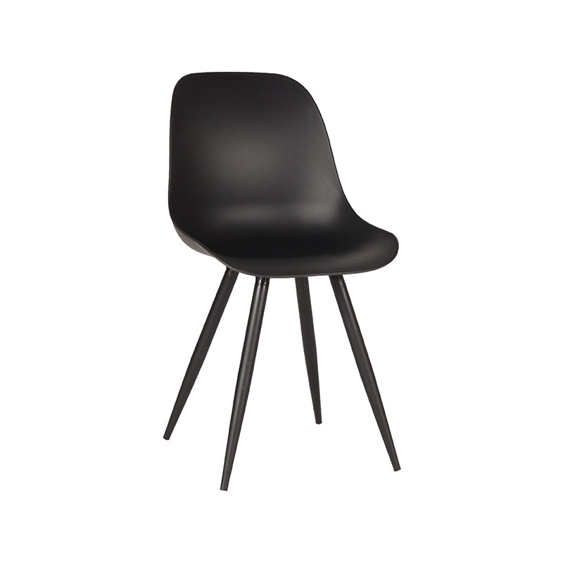LABEL51 Eetkamerstoelen Monza - Zwart - PP - Zwart Metalen Frame