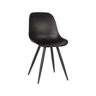LABEL51 Eetkamerstoelen Monza - Zwart - PP - Zwart Metalen Frame