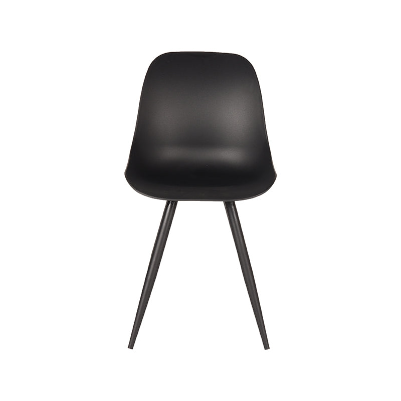 LABEL51 Eetkamerstoelen Monza - Zwart - PP - Zwart Metalen Frame