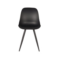 LABEL51 Eetkamerstoelen Monza - Zwart - PP - Zwart Metalen Frame