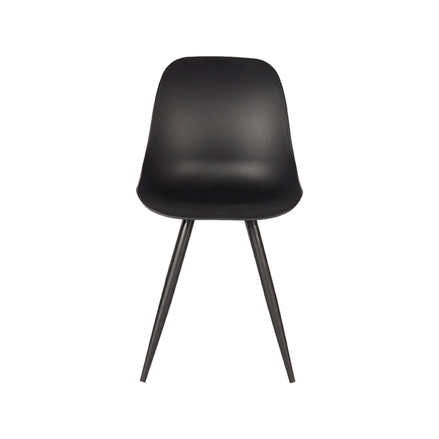 LABEL51 Eetkamerstoelen Monza - Zwart - PP - Zwart Metalen Frame
