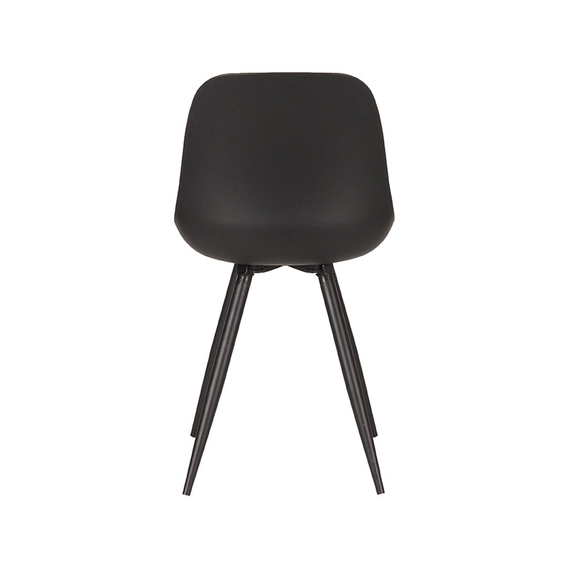 LABEL51 Eetkamerstoelen Monza - Zwart - PP - Zwart Metalen Frame