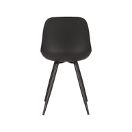 LABEL51 Eetkamerstoelen Monza - Zwart - PP - Zwart Metalen Frame