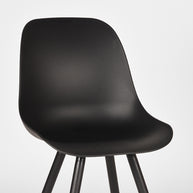 LABEL51 Eetkamerstoelen Monza - Zwart - PP - Zwart Metalen Frame
