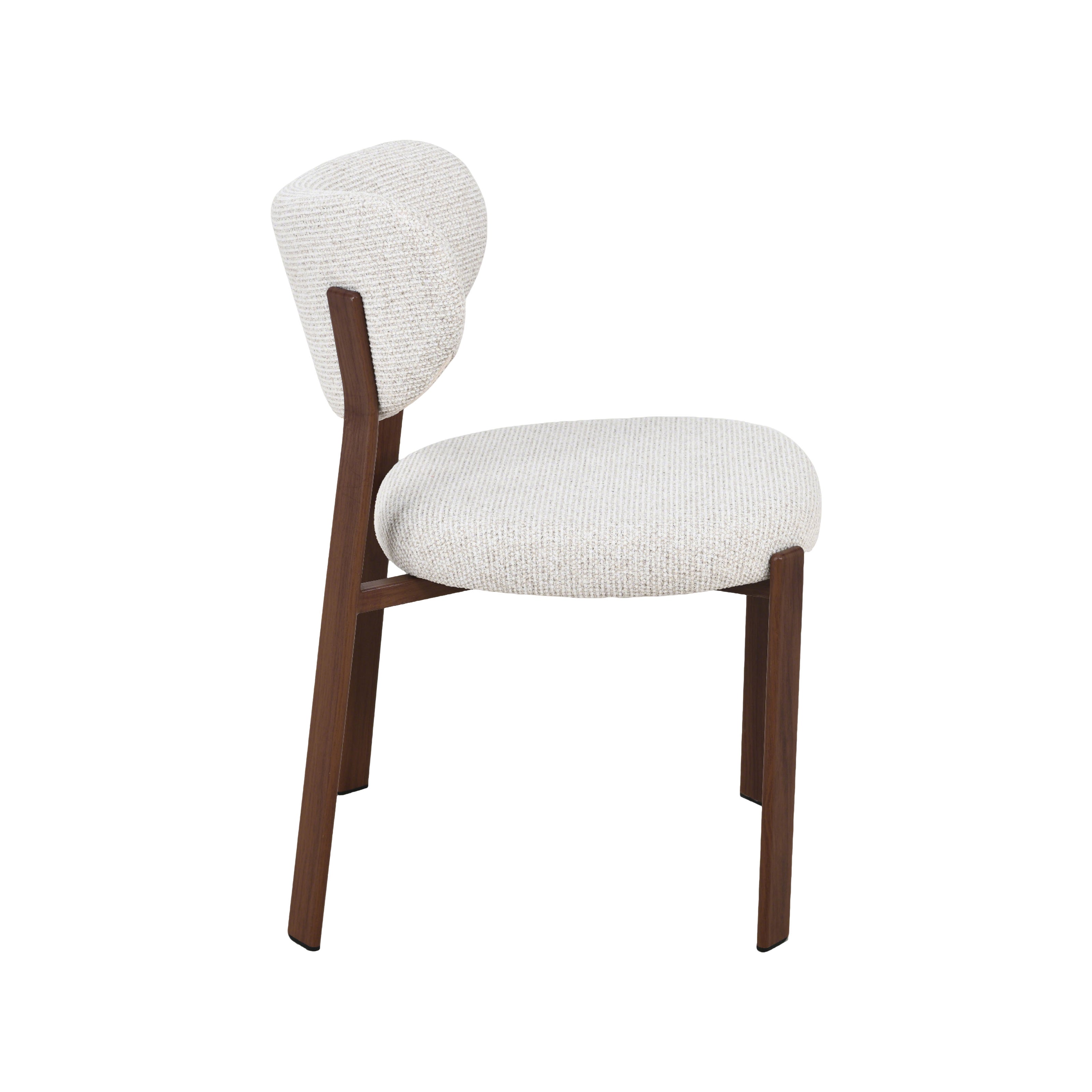 LABEL51 Eetkamerstoelen Mika - Naturel - Geweven - Walnoot Houtlook Metaal