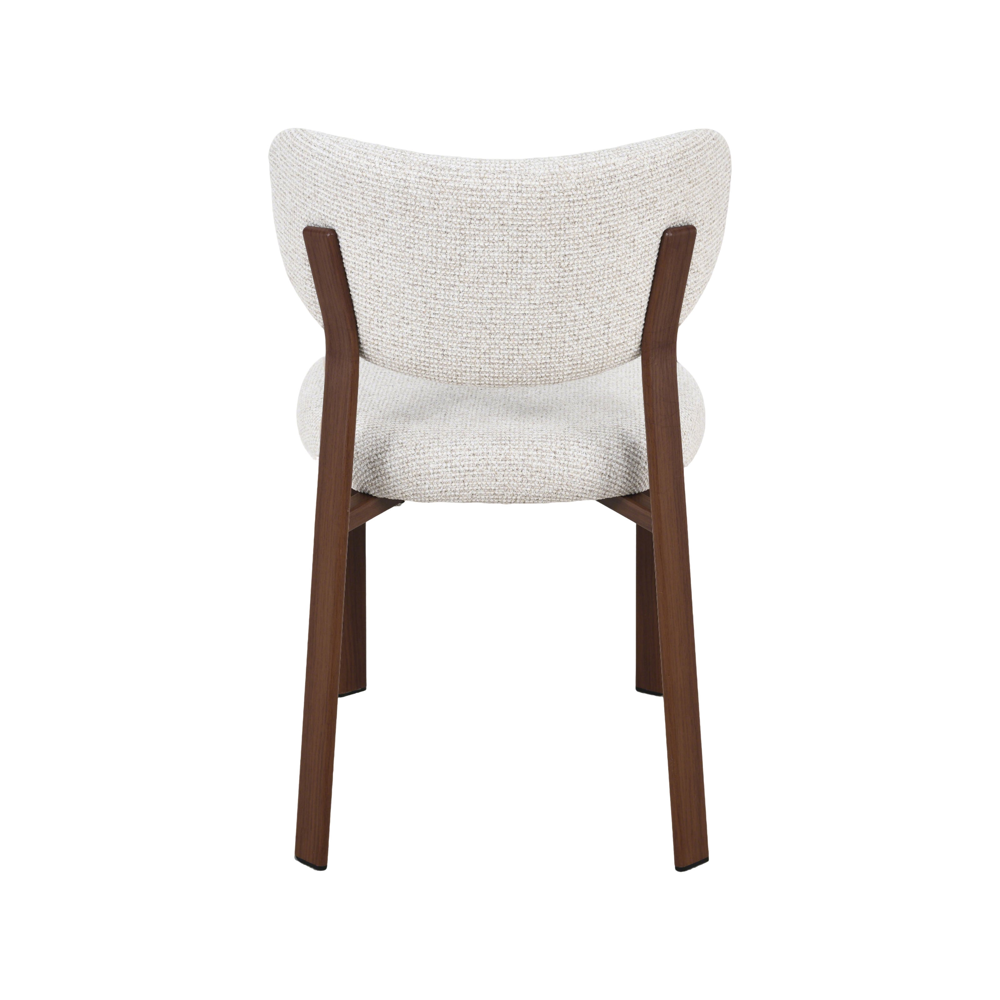 LABEL51 Eetkamerstoelen Mika - Naturel - Geweven - Walnoot Houtlook Metaal