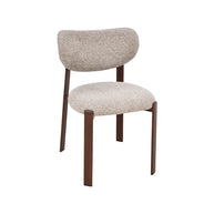 LABEL51 Eetkamerstoelen Mika - Beige - Geweven - Walnoot Houtlook Metaal