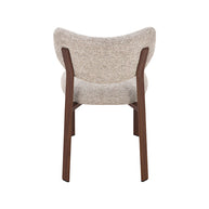 LABEL51 Eetkamerstoelen Mika - Beige - Geweven - Walnoot Houtlook Metaal
