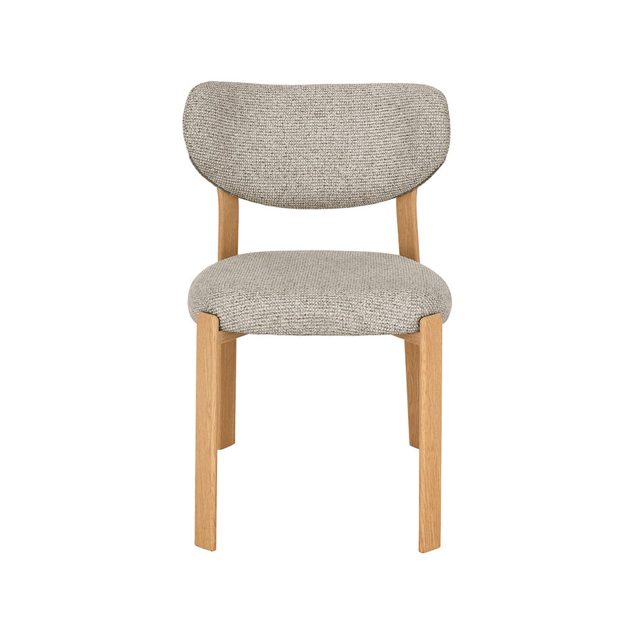 LABEL51 Eetkamerstoelen Mika - Beige - Geweven - Naturel Houtlook Metaal