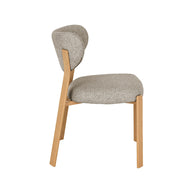 LABEL51 Eetkamerstoelen Mika - Beige - Geweven - Naturel Houtlook Metaal