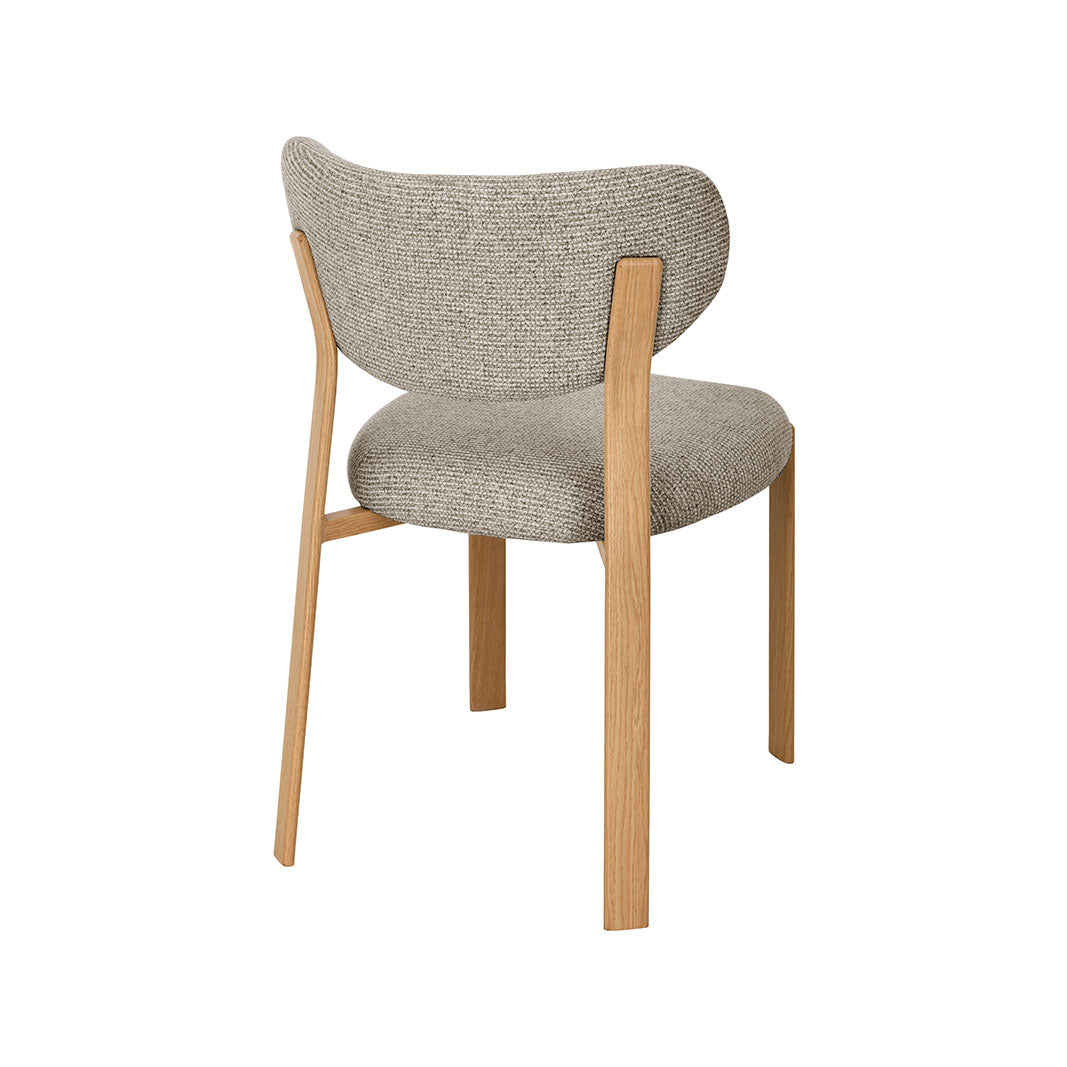 LABEL51 Eetkamerstoelen Mika - Beige - Geweven - Naturel Houtlook Metaal