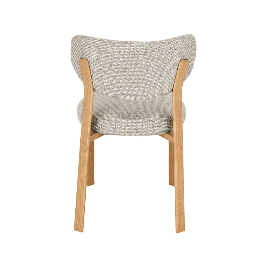 LABEL51 Eetkamerstoelen Mika - Beige - Geweven - Naturel Houtlook Metaal