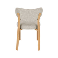 LABEL51 Eetkamerstoelen Mika - Beige - Geweven - Naturel Houtlook Metaal