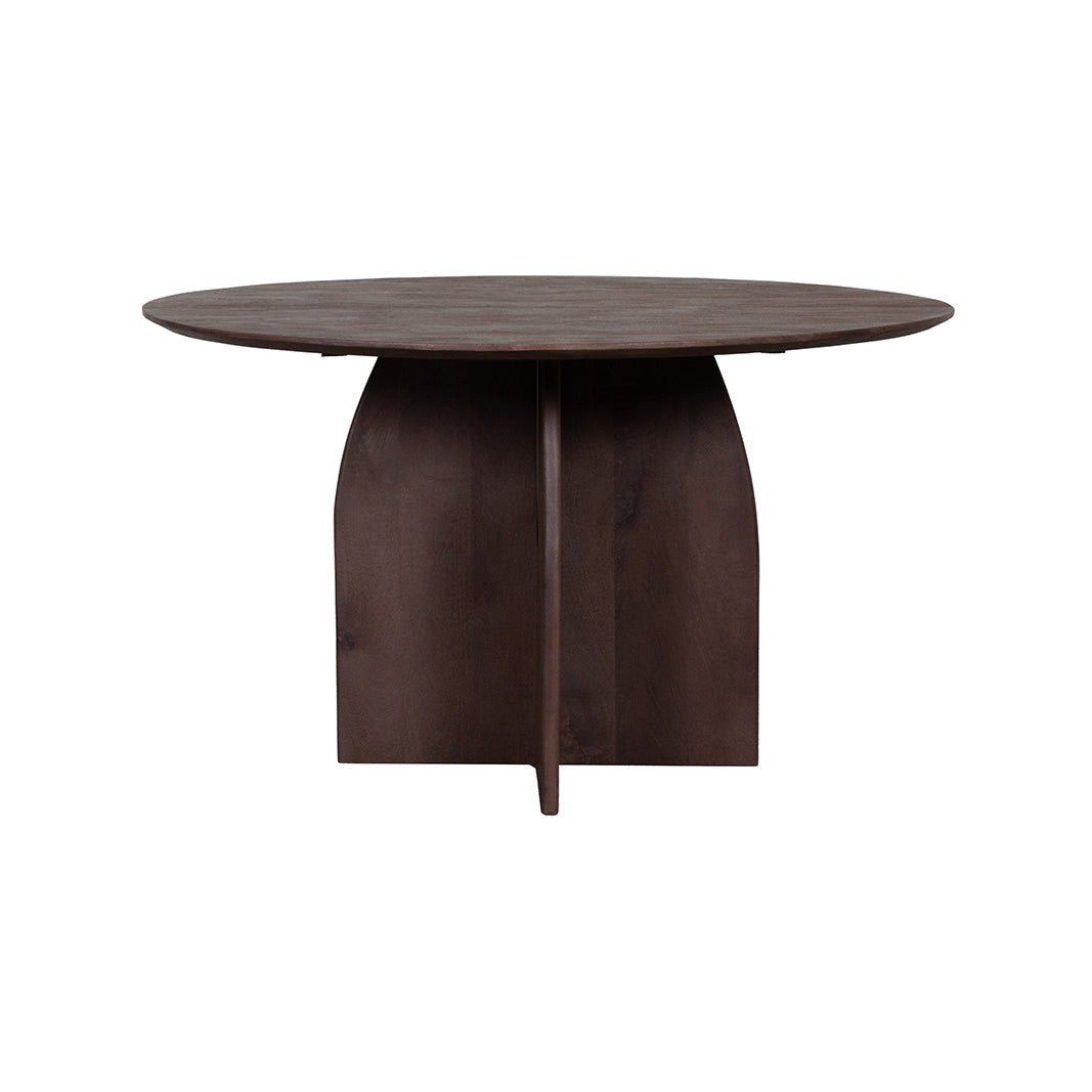 LABEL51 Eetkamertafels Mick - Espresso - Mangohout - 130 cm - Rond