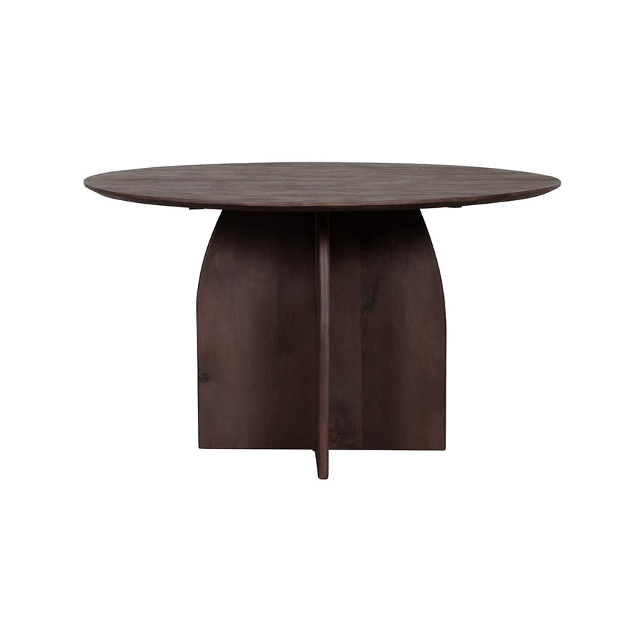 LABEL51 Eetkamertafels Mick - Espresso - Mangohout - 130 cm - Rond