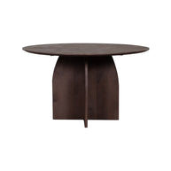 LABEL51 Eetkamertafels Mick - Espresso - Mangohout - 130 cm - Rond
