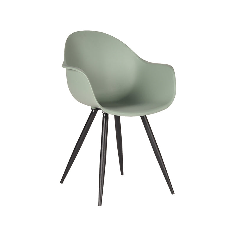 LABEL51 Eetkamerstoelen Luca - Forest - PP - Zwart Metalen Frame