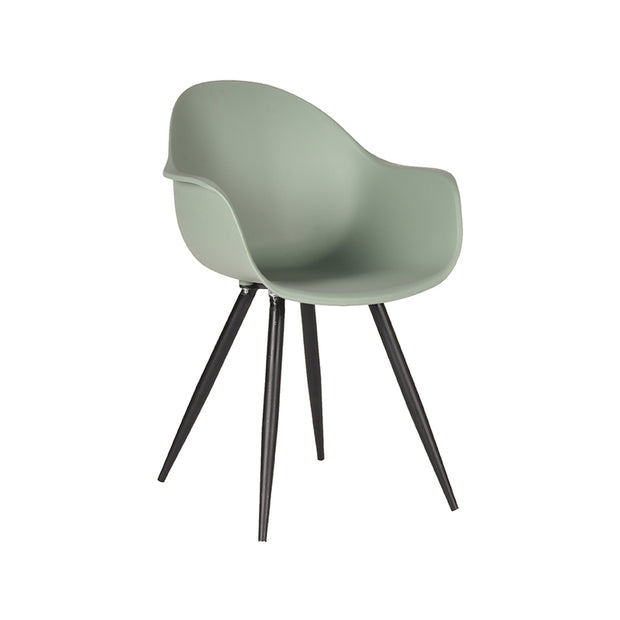 LABEL51 Eetkamerstoelen Luca - Forest - PP - Zwart Metalen Frame
