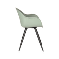 LABEL51 Eetkamerstoelen Luca - Forest - PP - Zwart Metalen Frame