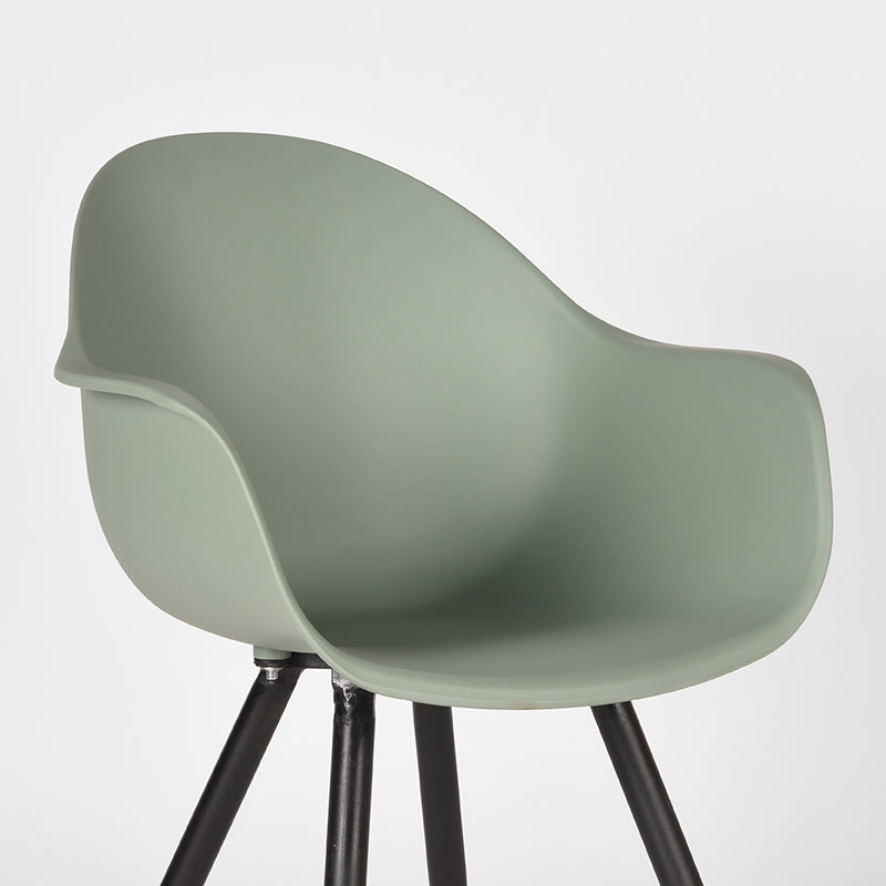 LABEL51 Eetkamerstoelen Luca - Forest - PP - Zwart Metalen Frame