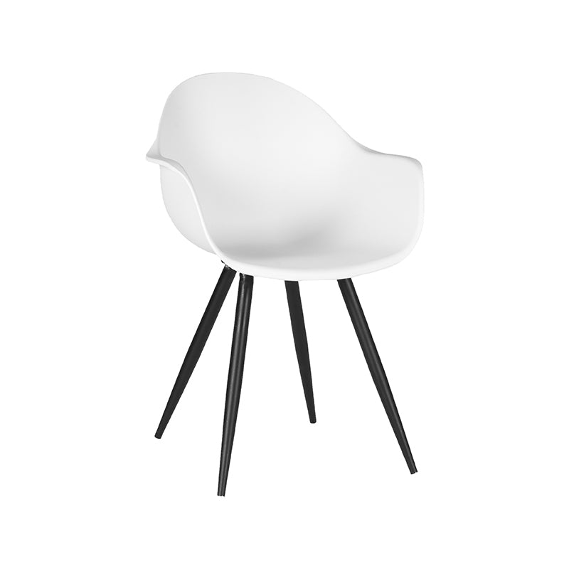 LABEL51 Eetkamerstoelen Luca - Wit - PP - Zwart Metalen Frame