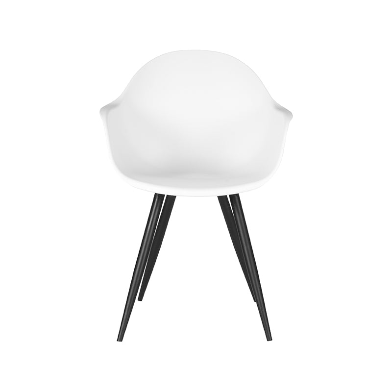 LABEL51 Eetkamerstoelen Luca - Wit - PP - Zwart Metalen Frame