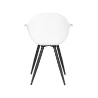 LABEL51 Eetkamerstoelen Luca - Wit - PP - Zwart Metalen Frame