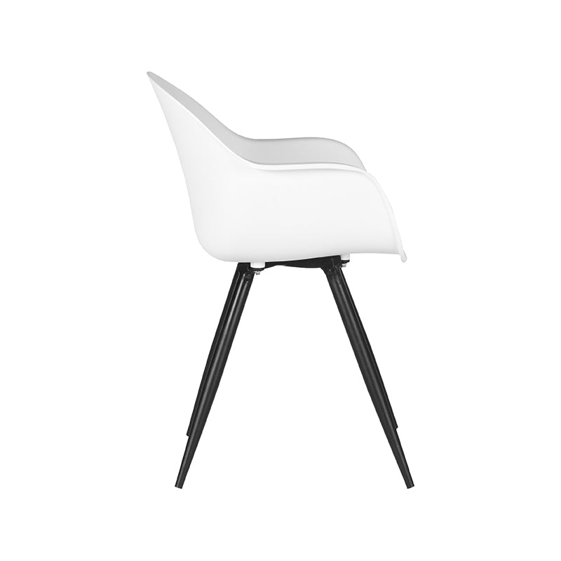 LABEL51 Eetkamerstoelen Luca - Wit - PP - Zwart Metalen Frame