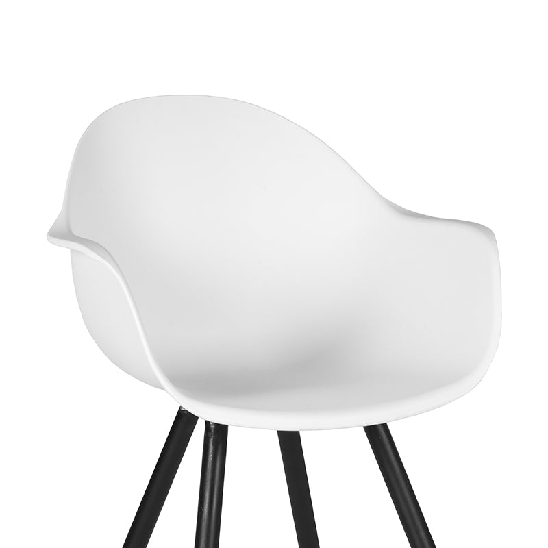 LABEL51 Eetkamerstoelen Luca - Wit - PP - Zwart Metalen Frame